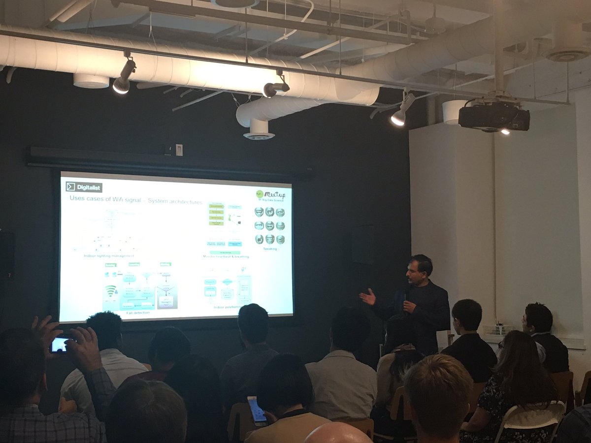h2oai's tweet image. Listening to &quot;Human Activity Detection Using WiFi Signals and Deep Networks&quot; by SK Reddy (CPO, #AI &amp;amp; #ML, @DigitalistPlc) at #sfdatascience. Thank you to @GA_SF for hosting!