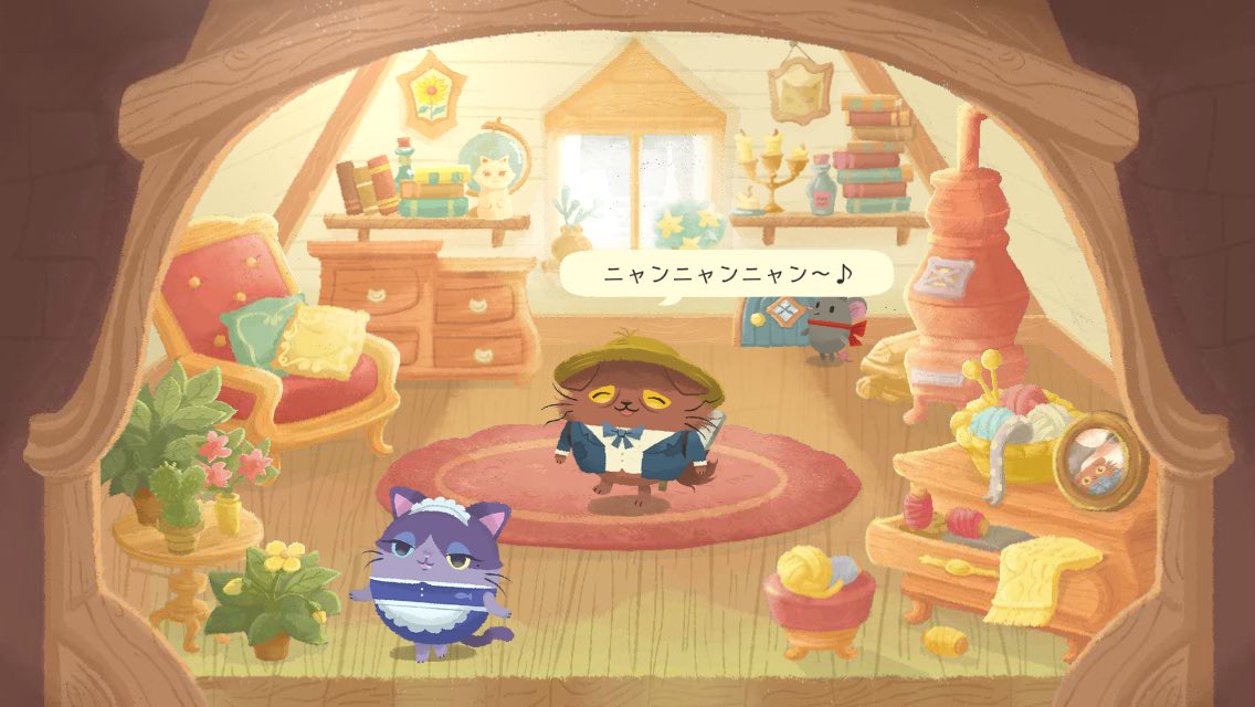 Karrun にゃっほ やっと屋根裏部屋が終わったー パイプ落とすのがどーも苦手 そして猫缶の使い方がよくわからん わからないまま進めている 猫のニャッホ