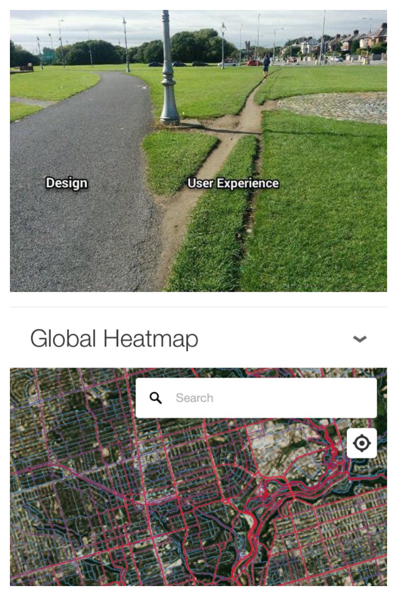 snastos's tweet image. Design vs. User Experience. 
You can design the best [insert whatever] but if you don’t consider the user experience, it will fail. 
@Strava has released the ultimate tool with their #globalheatmap you can compare bike/run usage to roads. #biketo #i❤️GIS