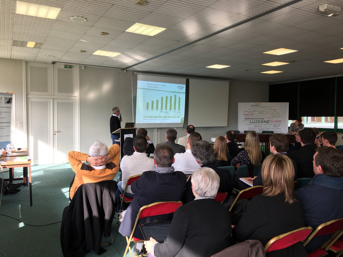 Damien Larbre présente les essais doses de semis lors de la #JTLuzerne18