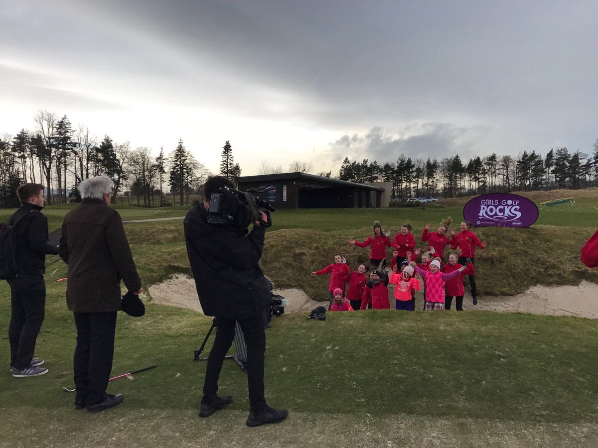 TV crew filming at our PGA Academy earlier today as part of the @GirlsGolfRocks1 initiative #girlsgolfrocks #golf #newcastle #northeast