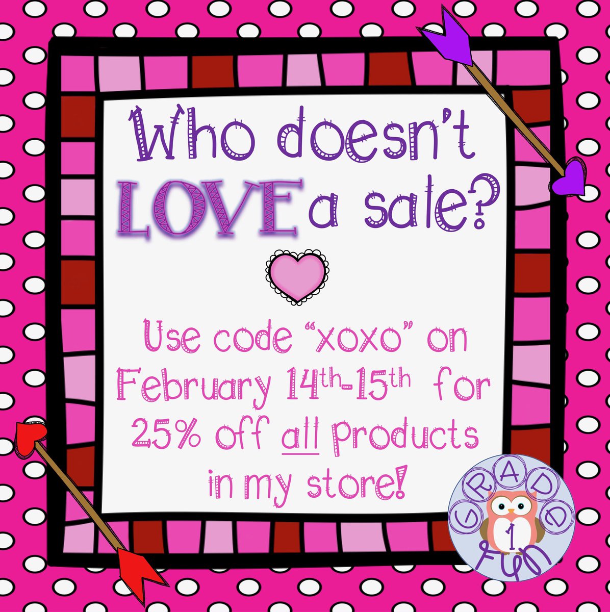 Grade1Fun_'s tweet image. Happy Valentine’s Day! ❤️ everything in my store is 25% off with the code “xoxo” through tomorrow! #checkitout #lovetptsale #tpt
