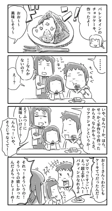 4コマ絵日記描きました。
「我が家のバレンタイン」
#一日一絵 #4コマ #絵日記 #バレンタイン 