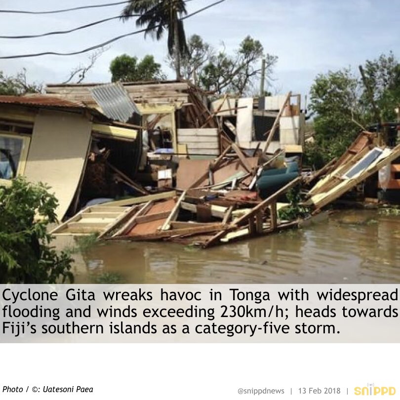 Snippdnews's tweet photo. #CycloneGita wreaks havoc in #Tonga, heads towards #Fiji #islands. #cyclone #alert #cyclonewarning https://t.co/wAIB4e0f0g