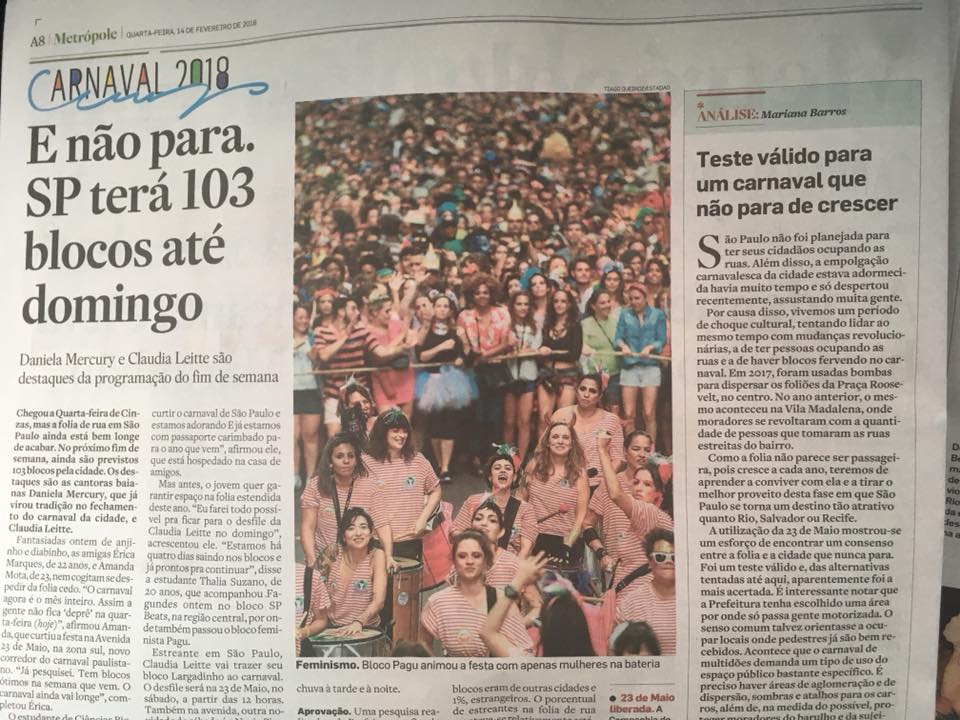 Uma análise sobre o uso da 23 de Maio no Carnaval por Mariana Barros, do Esquina, no Metrópole Estadão de hoje 🧚‍♂️🎊 sao-paulo.estadao.com.br/noticias/geral…