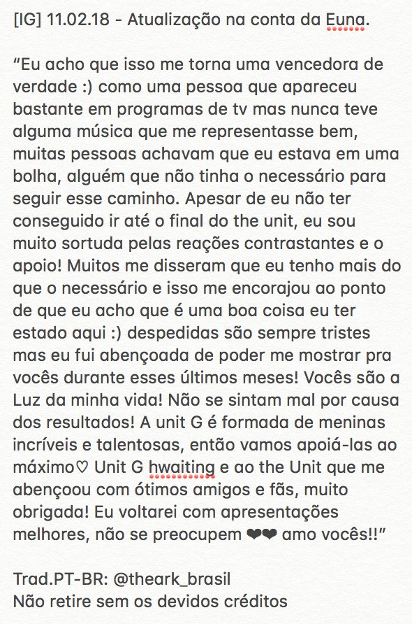 [IG] 11.02.18 - Atualização na conta da Euna.