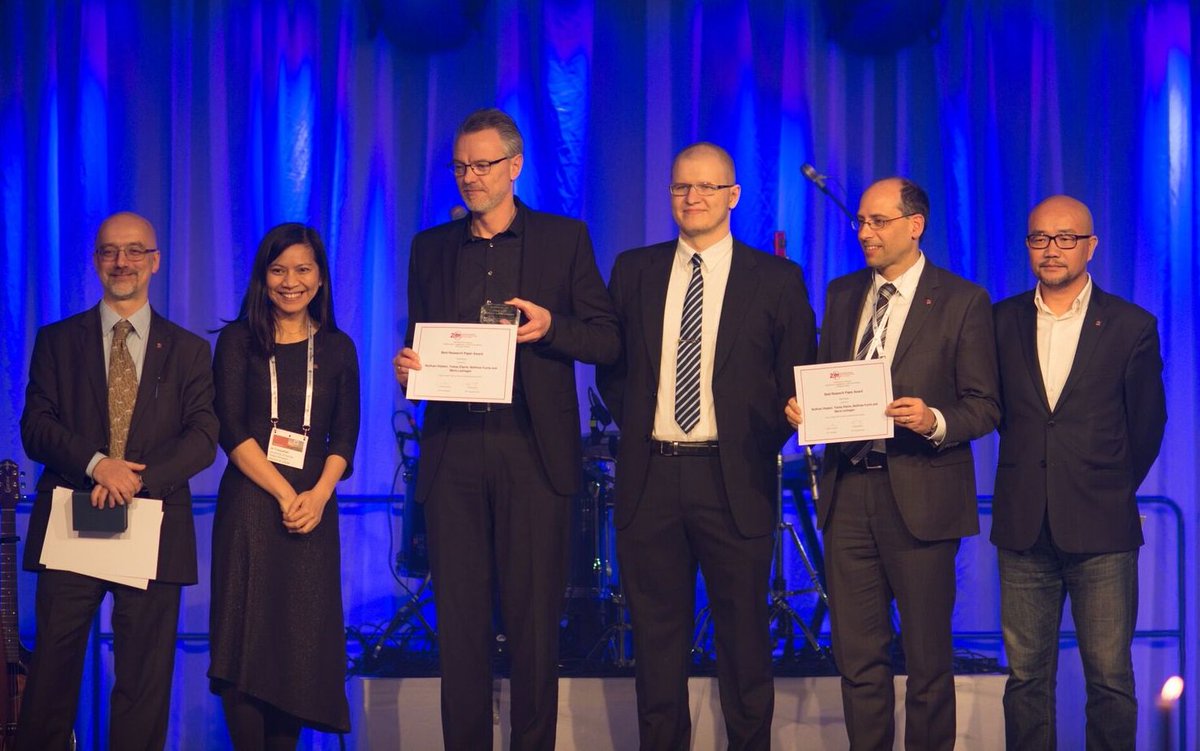 IFITTorg's tweet photo. Congratulations to the Best Paper Award winners Wolfram Höpken,Tobias Eberle, Matthias Fuchs and Maria Lexhagen at #ENTER2018 #eTourism Conference in Jönköping, Sweden! @tussyadiah @wolframhoepken @MariannaSigala @dieTouristin @jcmorand @uniofsurrey https://t.co/RbysLw9Pkb https://t.co/43mt7i265g