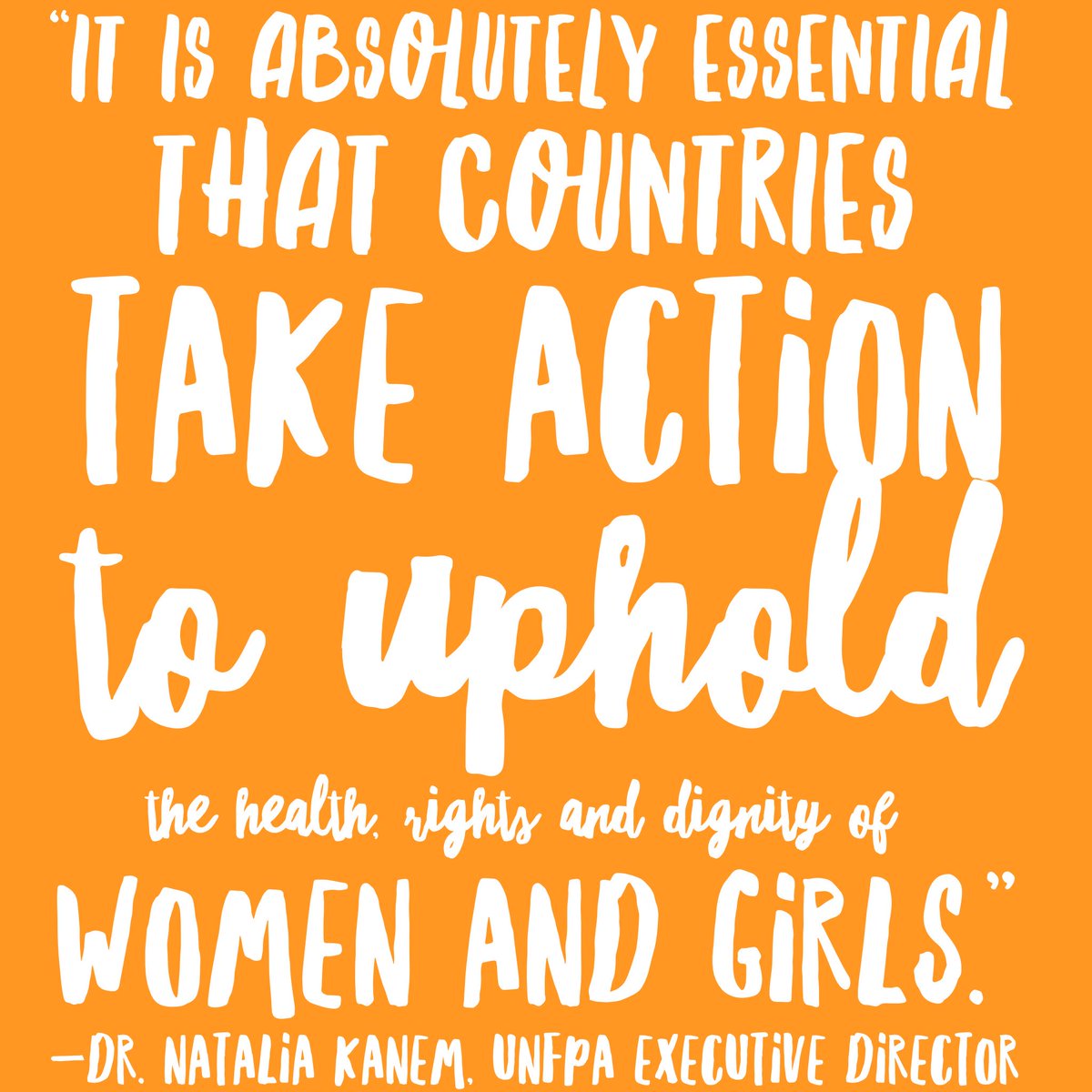 “We must...”
“We can...”
“We will...”

Words are NOT enough to protect #womensrights. We need ACTION!

#WednesdayWisdom via <a href="/Atayeshe/">UNFPA Executive Director</a>