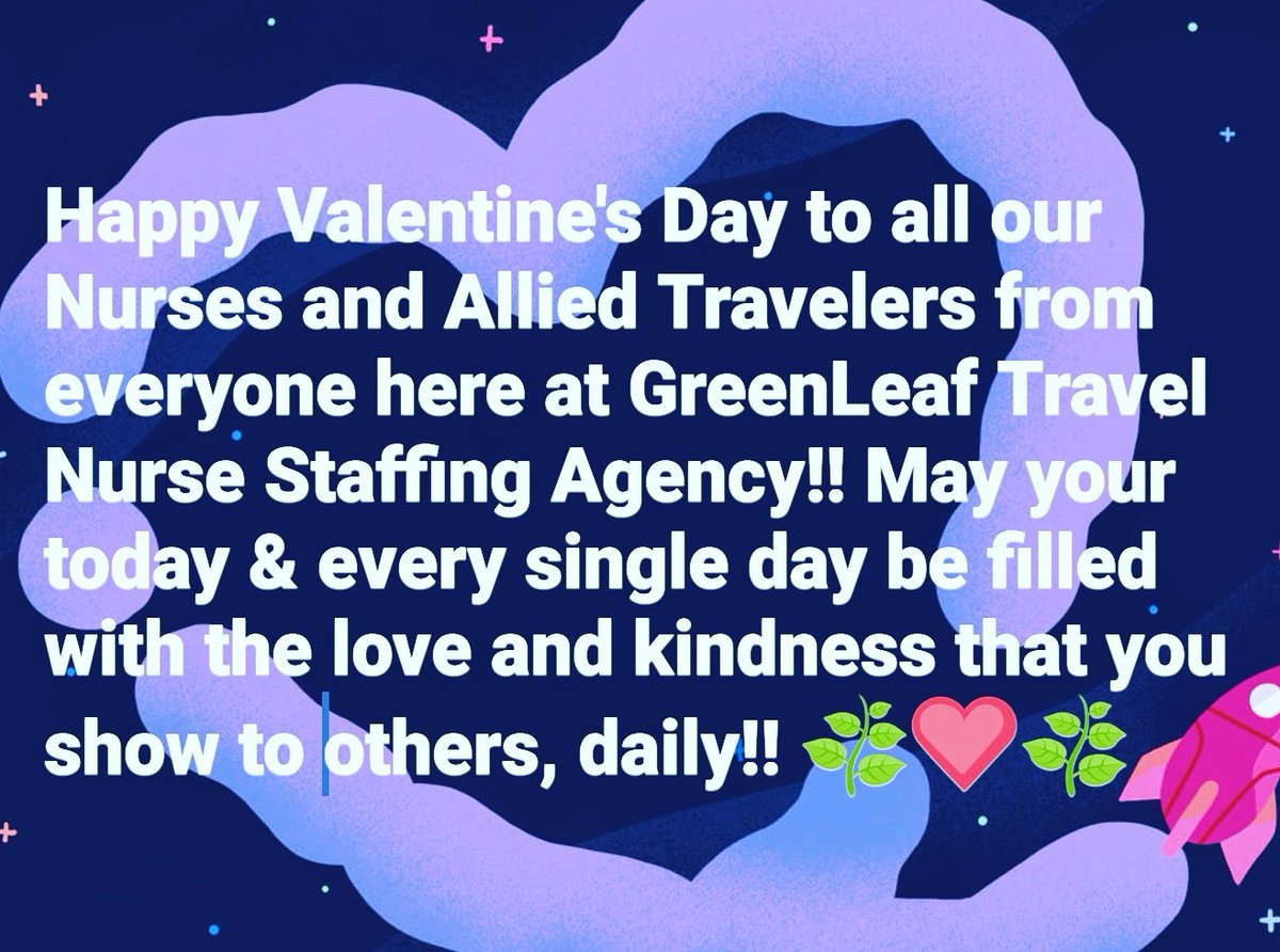 greenleafnurse3's tweet photo. Happy Valentine's Day Everyone!! Thank you for the kindness, support, respect and love that you show your patients &amp; their families, every day!! You guys ROCK!! 🌿❤️🌿. #travelrn #murse #nurses #nurselife #gypsynurselife #travelnurse https://t.co/UQNwP3Yqdc