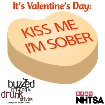 NHTSAgov's tweet photo. Roses are red, 
Violets are blue, 
Always drive sober, 
It’s for the safety of me and you. #ValentinesDay #BuzzedDriving https://t.co/j9iodcfVyL