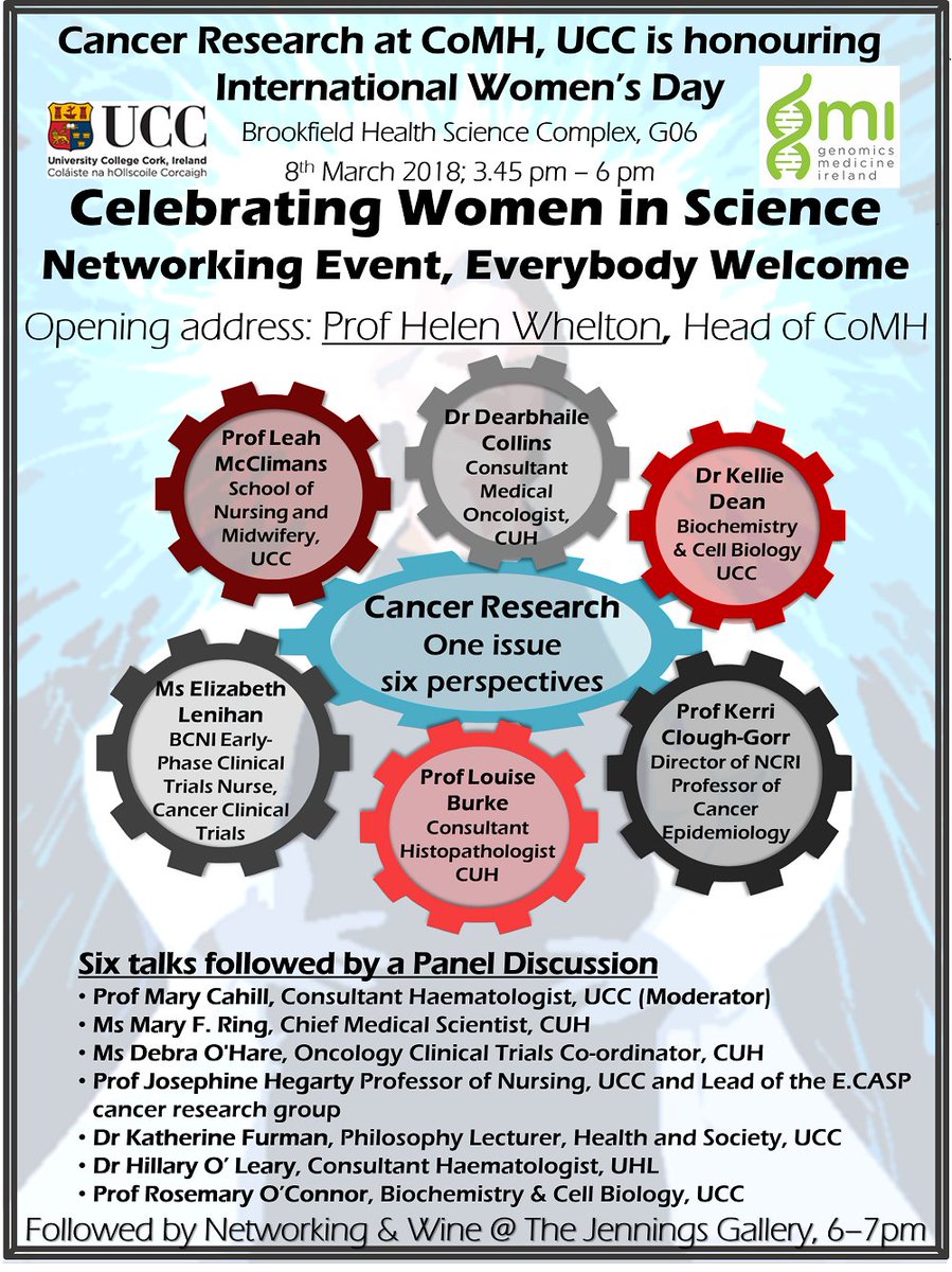 CanResUCC's tweet photo. Looking forward to seeing our Silver sponsor @GenomicsMed at #CelebratingWomenInScience on #InternationalWomensDay 
Fantastic speakers, great networking opportunity
#CancerResearch https://t.co/t8QppzRqfw