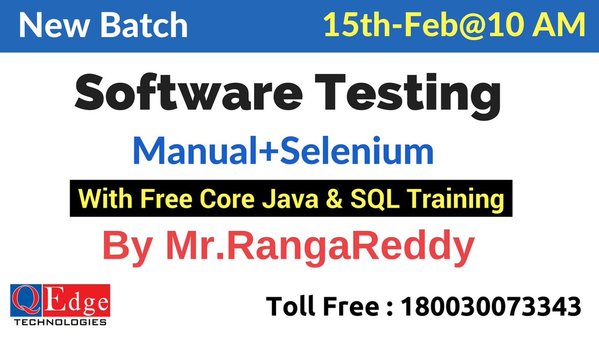 qedgetech's tweet image. #Testing_Tools New Batch Starts 
Tomorrow By Mr.Ranga Reddy
#Register Here &amp;gt;&amp;gt; goo.gl/4W2hcW