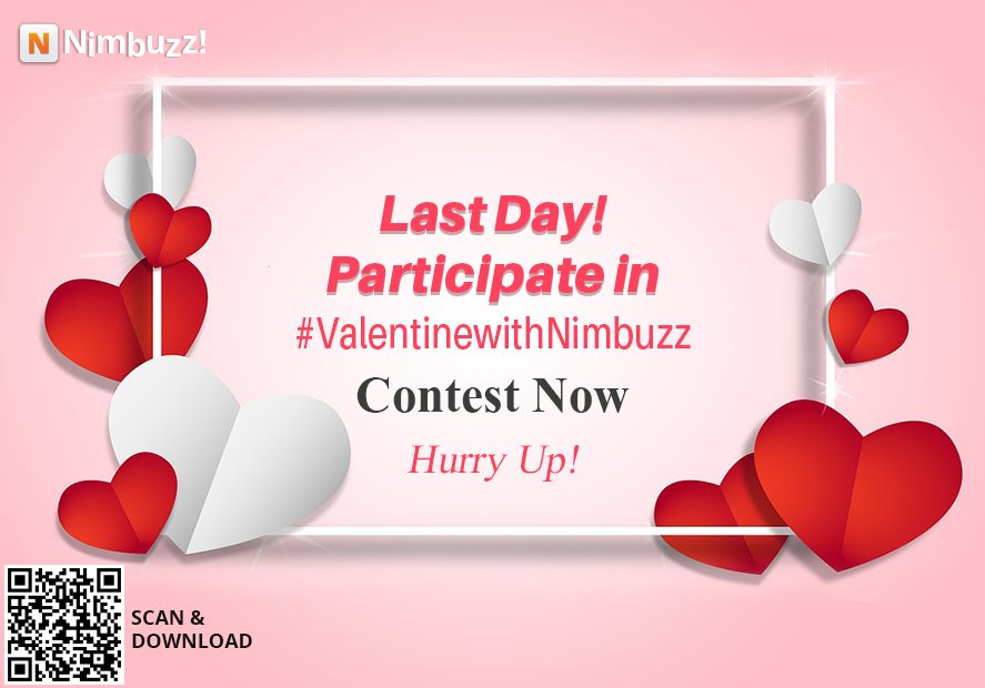 Nimbuzz's tweet photo. Hurry up guys & participate in our #ValentinewithNimbuzz contest before time runs out. Download Nimbuzz app now to participate & win: https://t.co/1gZVQ3WBLs
Participate here : https://t.co/ObkNx64VWG
#valentine #valentineday #participate #download #nimbuzzapp #nimbuzzcontest https://t.co/5mlw6U6ORz