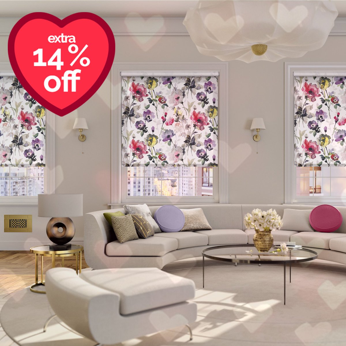 We're feeling the love today &amp; you can too! There's 14% off plenty of tuiss styles today only, at Blinds 2go - goo.gl/8WTG7c