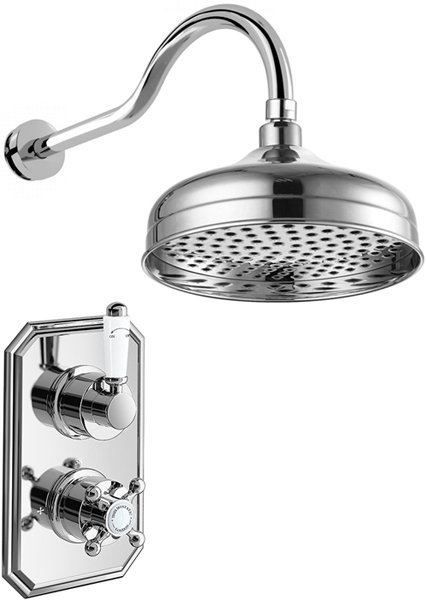 Firstbathroomuk's tweet photo. Aquaflo Traditional Twin Shower Valve With 300mm Rain Shower Head & Wall Mounting Arm. £248 at FirstBathrooms https://t.co/8m5N4Roctd #bathrooms #firstbathrooms https://t.co/cjgrqjKJAm