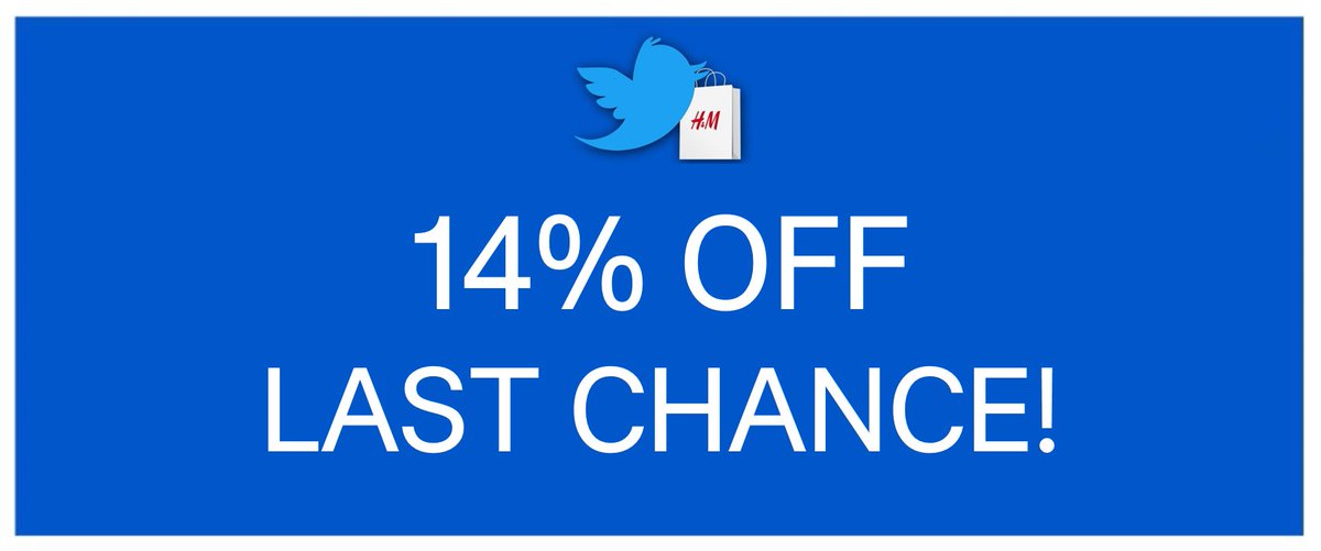 hmphilippines's tweet photo. FEW HOURS LEFT. Hurry to your nearest H&amp;M store, present this post and get 14% OFF on all items. Celebrate this special day with us and shop away! #HMTwitterDay https://t.co/3lzmqQ42J6