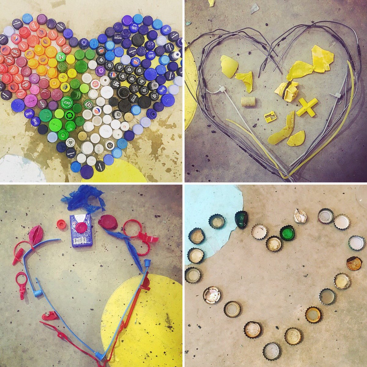 Hearts made of plastic we collected from Brighton beach on feb 13. @BudeCleanerSeas @StephanieCoate7 @Pier2PierBTN #showyourbeachsomelove #loveyourbeach #ValentinesDay #aplasticocean