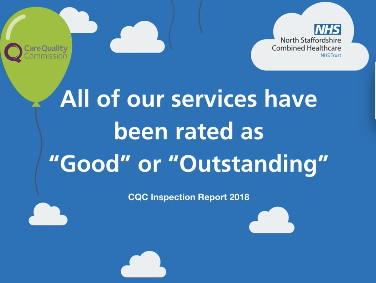 Proud to announce today that all of our services have been rated at least as Good by CQC, with 2 services Outstanding - the only mental health trust in Midlands and East of England to do so - and only 1 of 3 in the country ! See combined.nhs.uk/news/latest-ne…