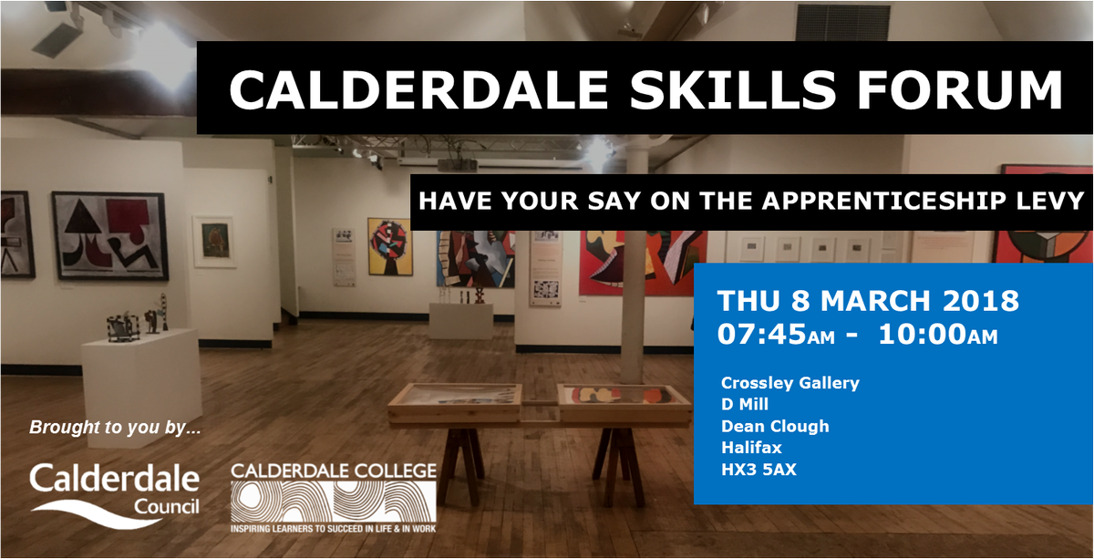 FundingUnit's tweet photo. Have you signed up to the Calderdale Skills Forum? This free event is exclusively for Calderdale businesses that pay the Apprenticeship Levy. Register now to have your say: https://t.co/FJjPXnNFyC https://t.co/ckQixhHkOG