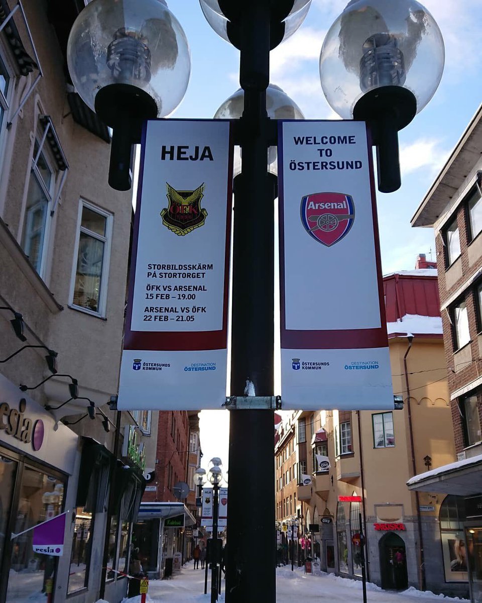 Today we welcome all our guests related to Arsenal in downtown Östersund! #östersund #arsenal #osdsport