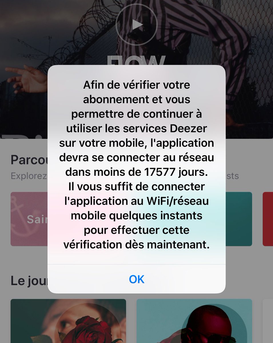 CedricDex's tweet photo. Merci @DeezerFR , j’essayerai d’y penser pendant les 50 prochaines années de ma vie 🤓 https://t.co/4RBZN6URid