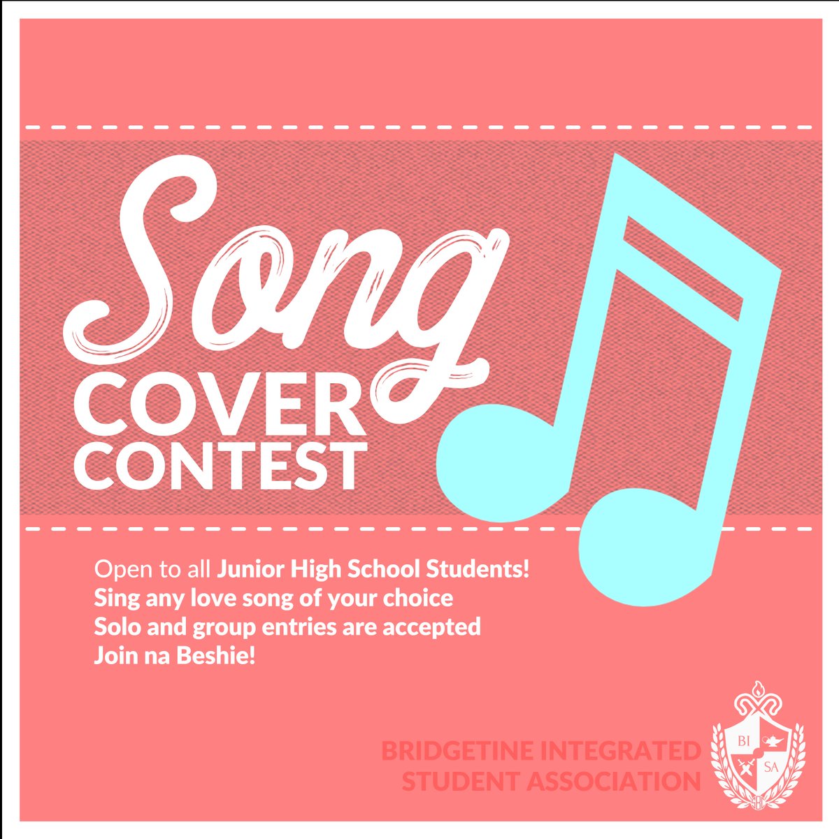 SBCBISA's tweet photo. Happy Valentines Day, Bridgetines! π In celebration, we are inviting you all to join our Poetry and Song Cover Contest! πFor full details, visit our Facebook Page. #SBCBISA #HappyValentinesDay https://t.co/ywGzB20J3r