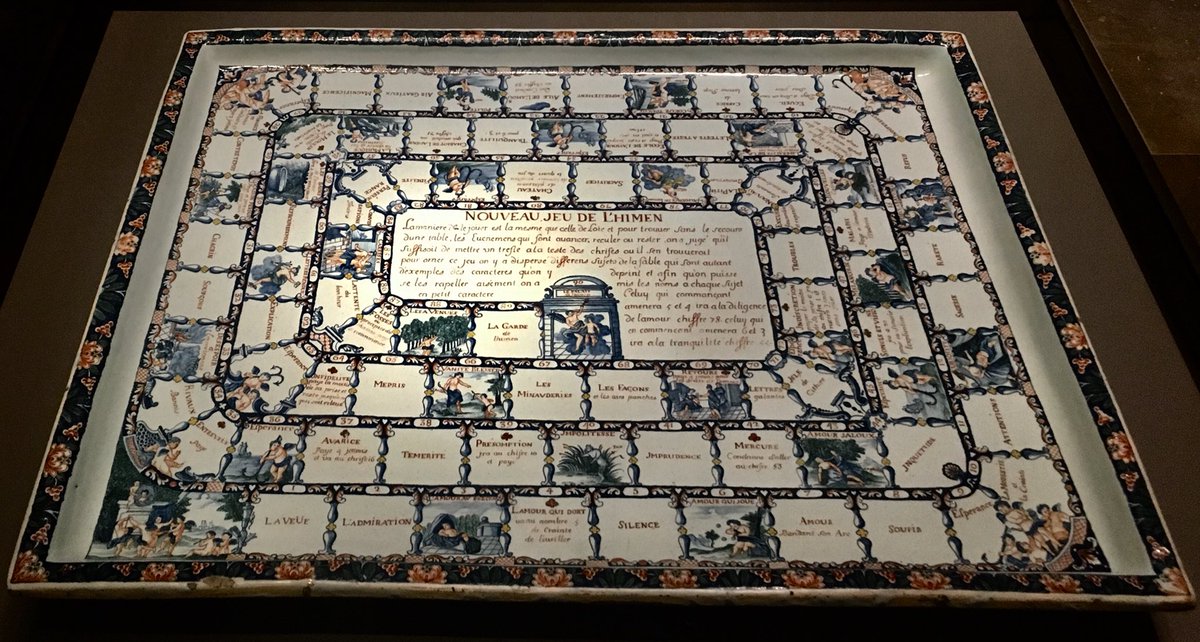 V_and_A's tweet photo. It started out with a kiss, how did it end up like this? This 1725 French board game tells the progression of an amorous relationship, from the first eye contact to marriage. It was produced to educate young lovers on pursuing an ethical conduct. #InsideVAM https://t.co/XxGxz8kprR