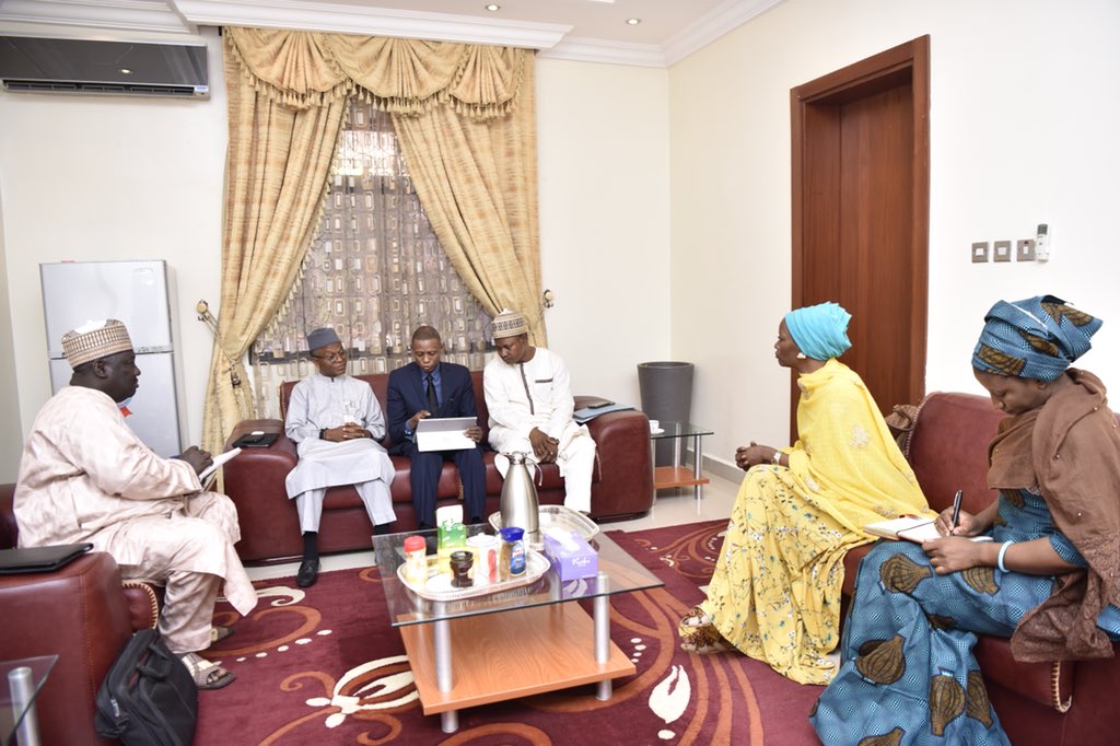 GovKaduna's tweet photo. This morning, Governor @elrufai met with the Director-General of Nigerian Automotive Design and Development Council (NADDC), @jelanialiyu to discuss partnership to create an Automotive Centre in Kaduna and to make Kaduna a testing ground for the planned FG Vehicle Finance Scheme. https://t.co/nixYMmD0RB