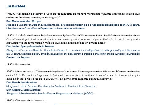 IcagrTwit's tweet photo. 1 MAR │El @gajgranada y el Máster de #ResponsabilidadCivil de la #FEPJ organizan la #jornada 'Aplicación práctica del nuevo baremo de #tráfico', en la que intervendrán Mariano Medina y @JavierLGSerrana. Inscríbete ya: https://t.co/qWES1AcVoE https://t.co/shIKTMbCUj