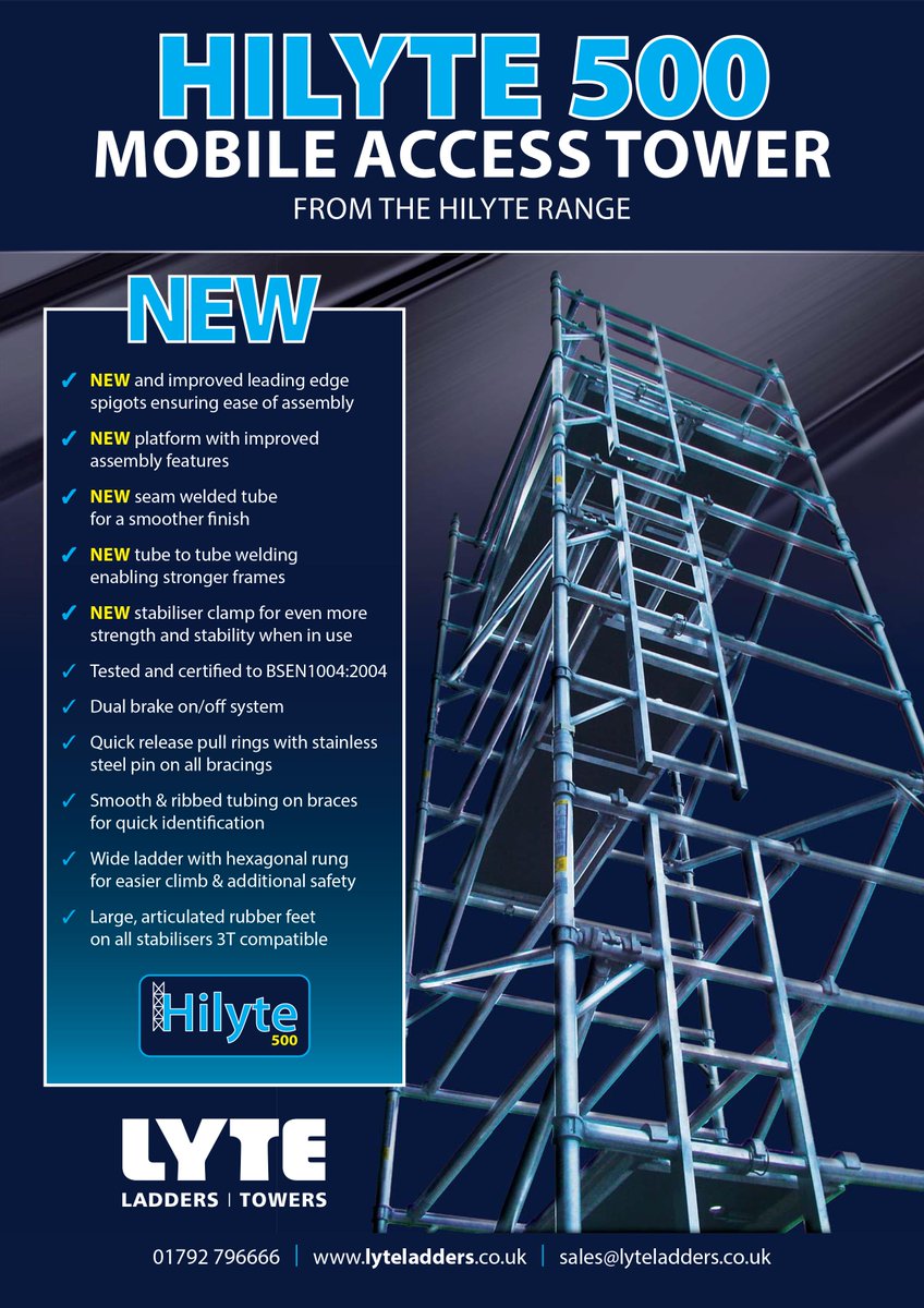 LyteHIPOD's tweet photo. Our reinvented Hilyte 500 scaffold tower is here to help you to climb to new heights https://t.co/fN74PhKJiK