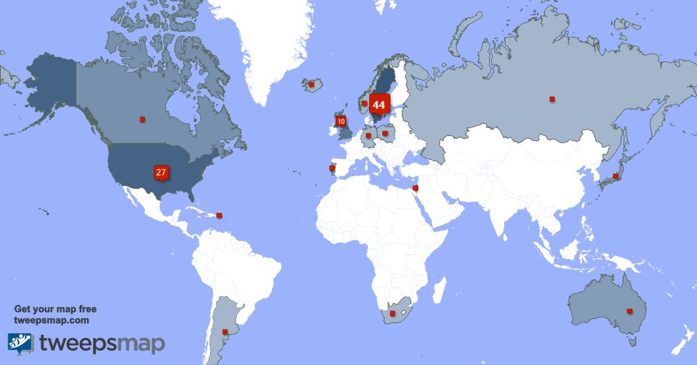 3246799woop's tweet photo. My followers are in Sweden(42%), USA(26%) Get your free map https://t.co/MzPSpMn4H2 https://t.co/rxsiz9F3ht