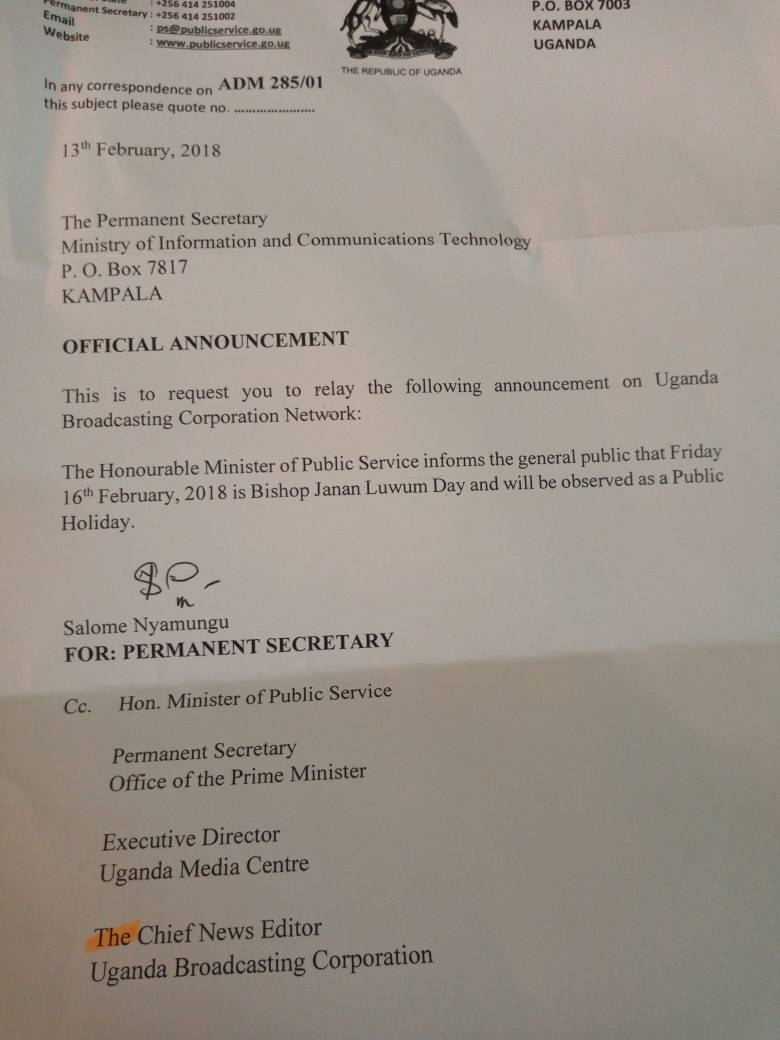 Red Pepper Uganda on Twitter "IT'S OFFICIAL Friday February 16th will be celebrated as a