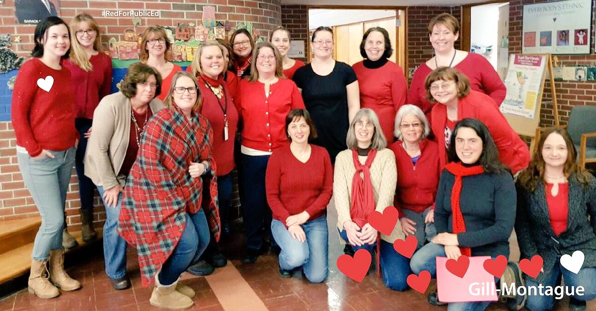 massteacher's tweet photo. Happy Valentine’s Day! Show us your #RedForPublicEd and share what you love about your school. #FundOurSchools https://t.co/5UIwO9VjSw