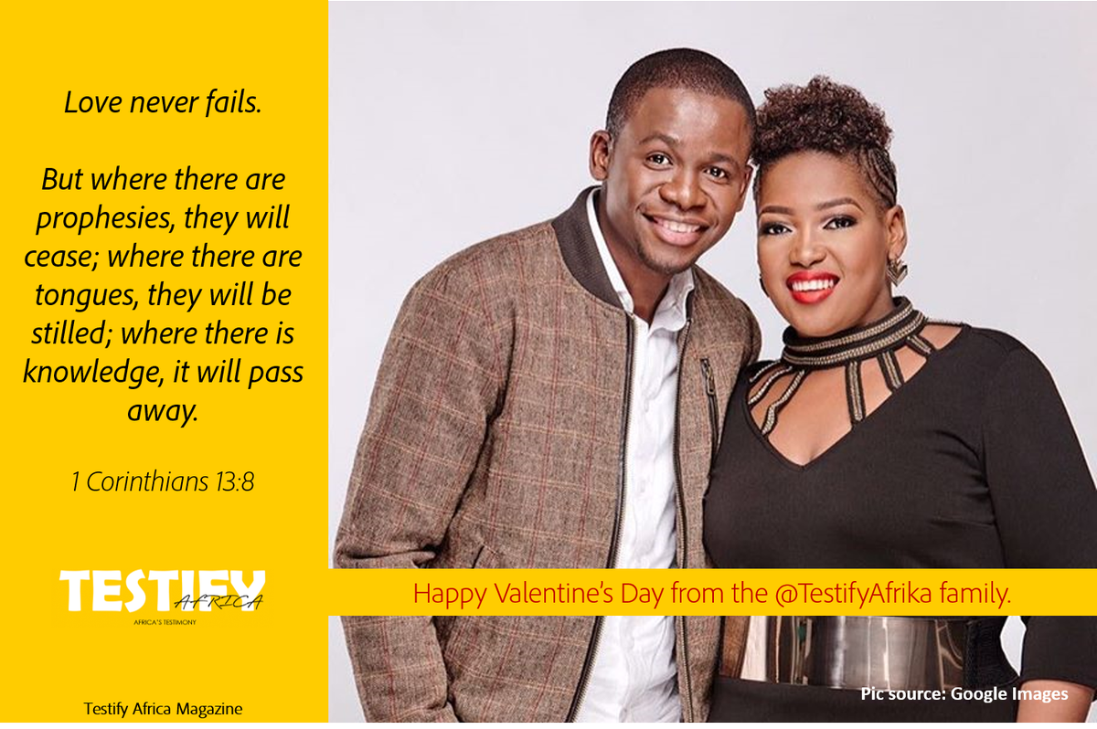 TestifyAfrika's tweet photo. @NqubekoMbatha & @NtokozoMbambo we’re celebrating your love today! You are #RelationshipGolas to us all...
#HappyValentinesDay 😍😍😍 https://t.co/Ikb0bKUD50
