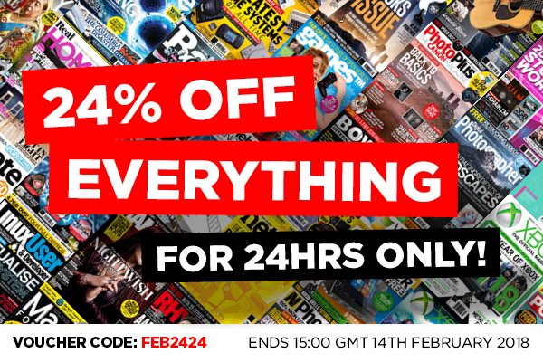 Looking for a bargain? Get 24% off single issues and subscriptions to all your favourite music mags at myfavouritemagazines.com. Just use the code FEB2424. Hurry! Ends 3pm today!