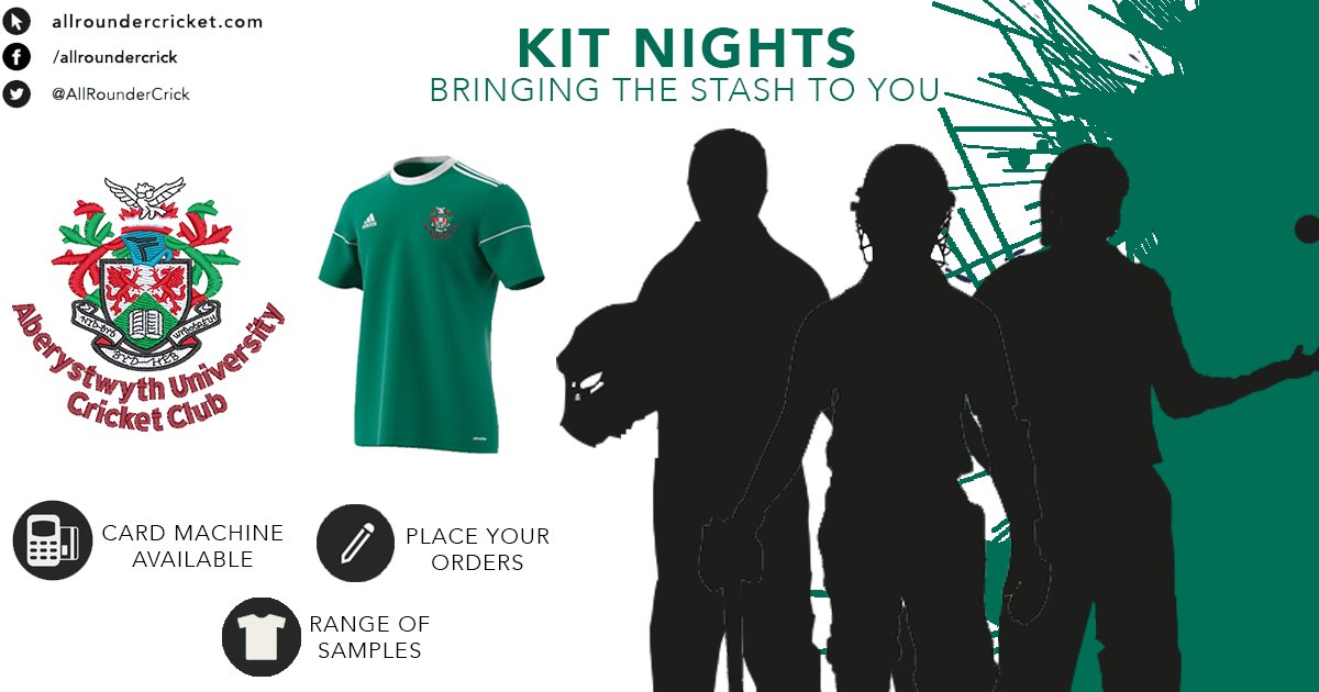 To all the members and players <a href="/AberUniCC/">Aberystwyth Uni. CC</a> , are you ready for your kit event? We're coming to your club on Thursday at 1:30pm with lots of stash for you tot ry on so you can place your orders on the day! See you there