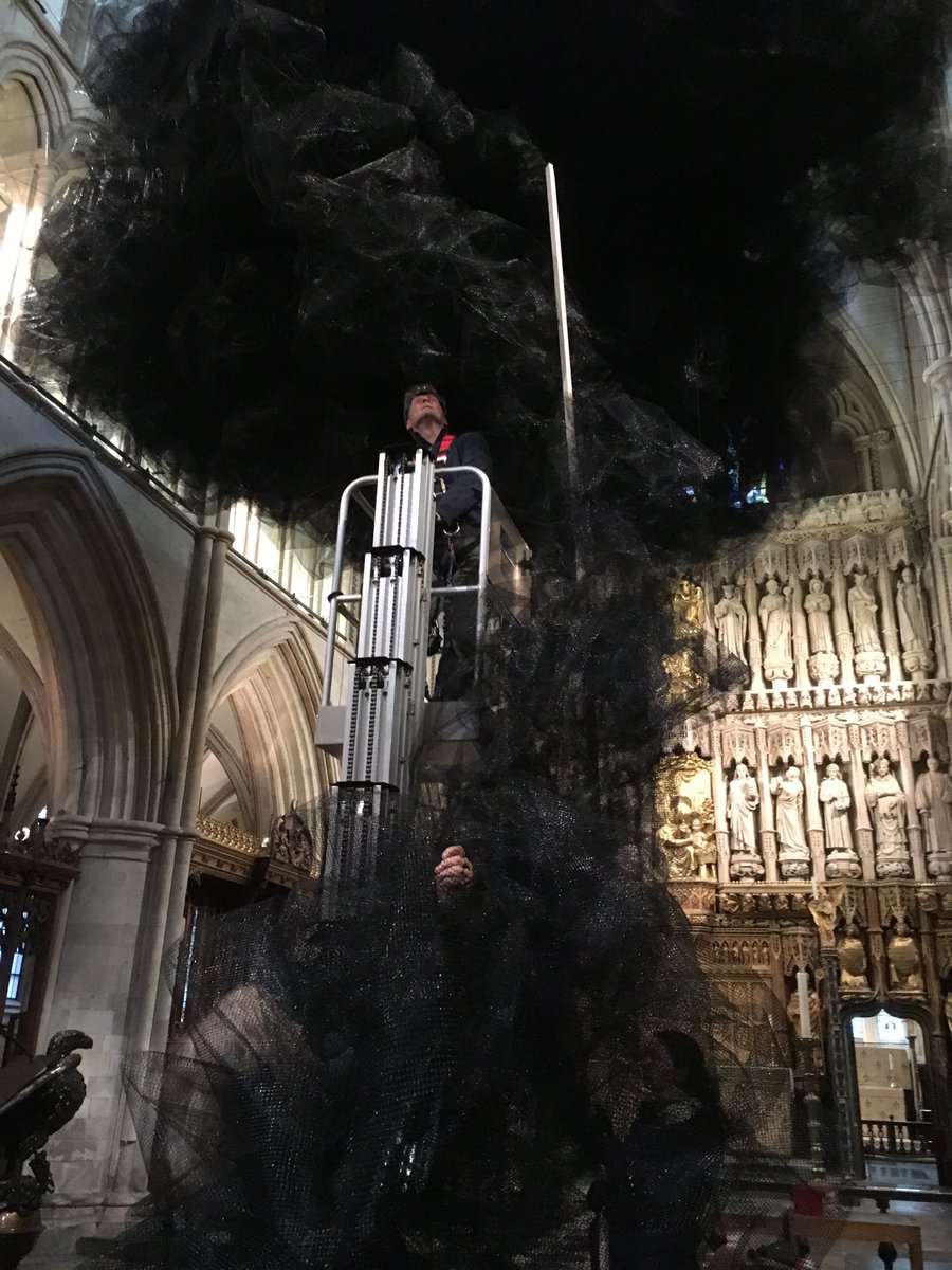 Doubt being installed at #SouthwarkCathedral with the help of the wonderful Scenery Workshop. <a href="/Southwarkcathed/">Southwark Cathedral</a> #SusieMacMurray #LiveLent