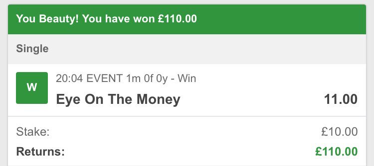 This was one of my fancies last night - PP Opened up at 2.88 then went to a massive 11/1 - which was huge. Went off 5/1! #MahoningValley #horseracing #bookiebashing