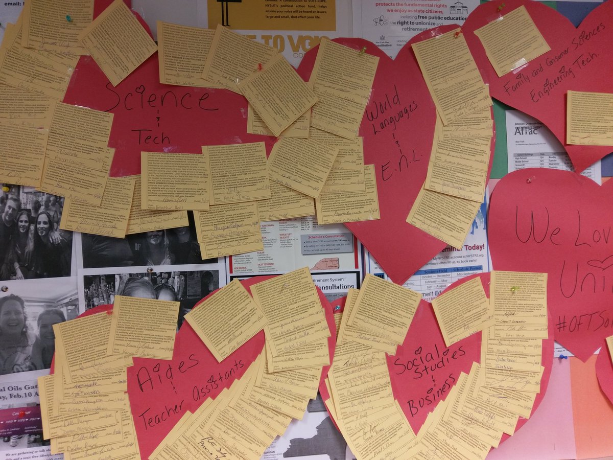 #OFT membership loves their union.  Just look at these union pledge card symbols of solidarity.  #unionstrong