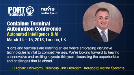 PortTechnology's tweet photo. Here's some #WednesdayWisdom from @MarineInsights's Richard Hepworth, who will be joining us at the #ContainerTerminalAutomationConference
Find out more about the conference here: https://t.co/9Ml8wN11qZ
#PTIEvent2018 #Automation #AI #Martitime #technology https://t.co/vBNFu9UXSD