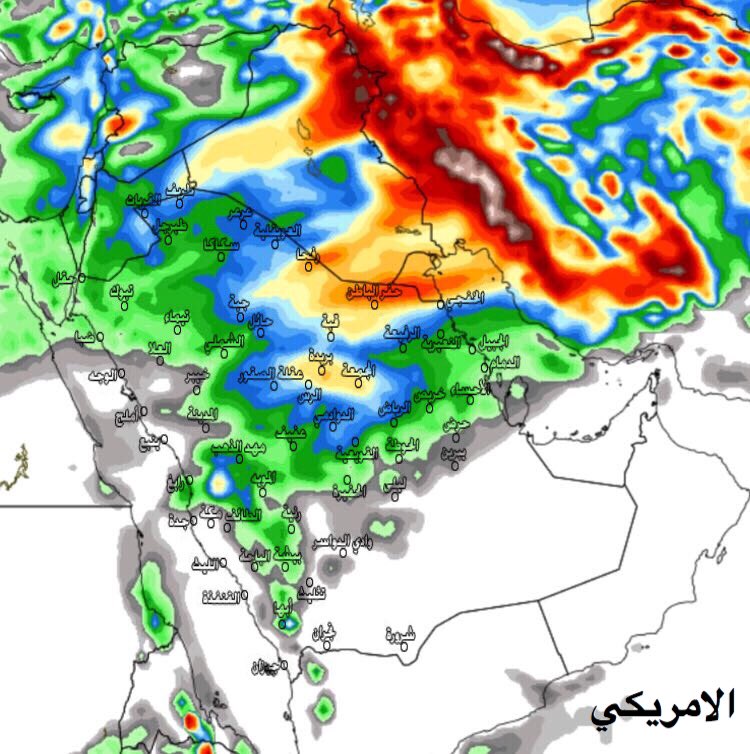 S_Saleh511's tweet photo. تحديث الصباحي للأمطار التراكمية أسبوعين قادمين  من النموذج الامريكي والاوروبي 
والله أعلم https://t.co/MO2kNnVvkt