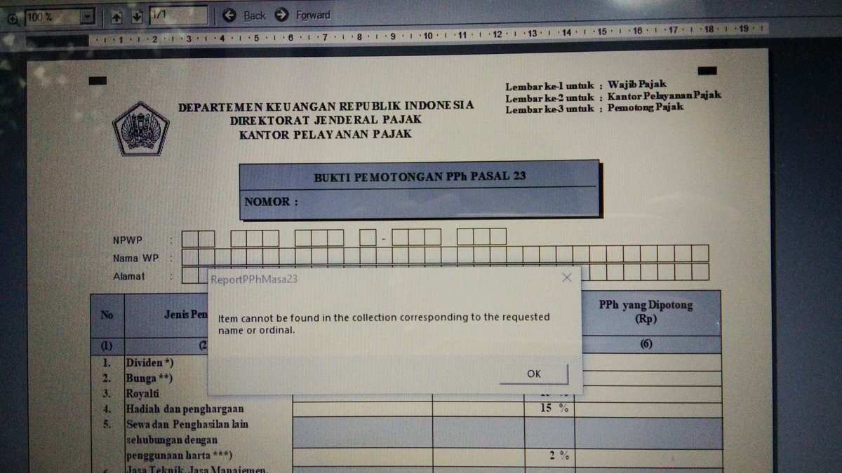 Min <a href="/kring_pajak/">#PajakKitaUntukKita</a> ini kenapa ya? Gak bs cetak BP pph 23?