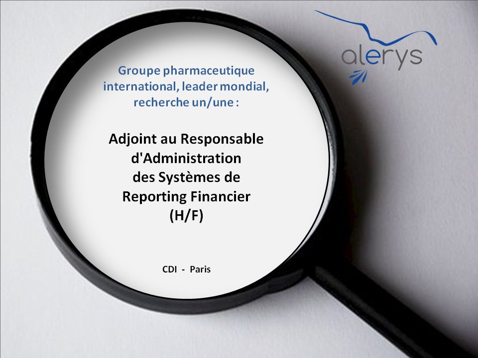 Alerys_RH's tweet photo. Recrutement via @Alerys_rh Adjoint au Responsable d'Administration des Systèmes de Reporting Financier #SI #reportingfinancier https://t.co/yPuby9DZ1n https://t.co/1xwp0sP5j9