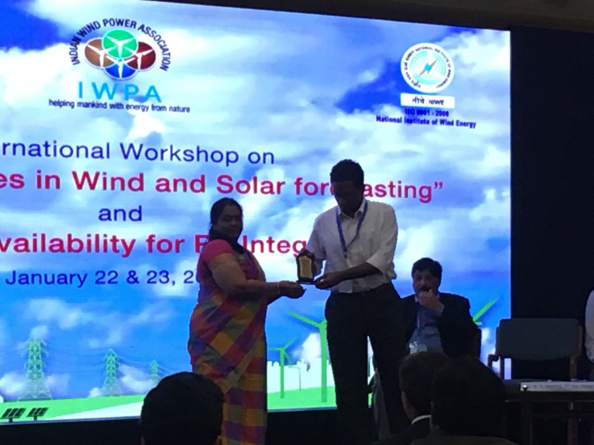 dataglen's tweet photo. DataGlen CEO talk at International workshop organized by NIWE on forecasting challenges of Utility scale solar plants #Solarforecasting #IoTforecasting #DataGlenSolarForecast https://t.co/vI6oHVqAF5