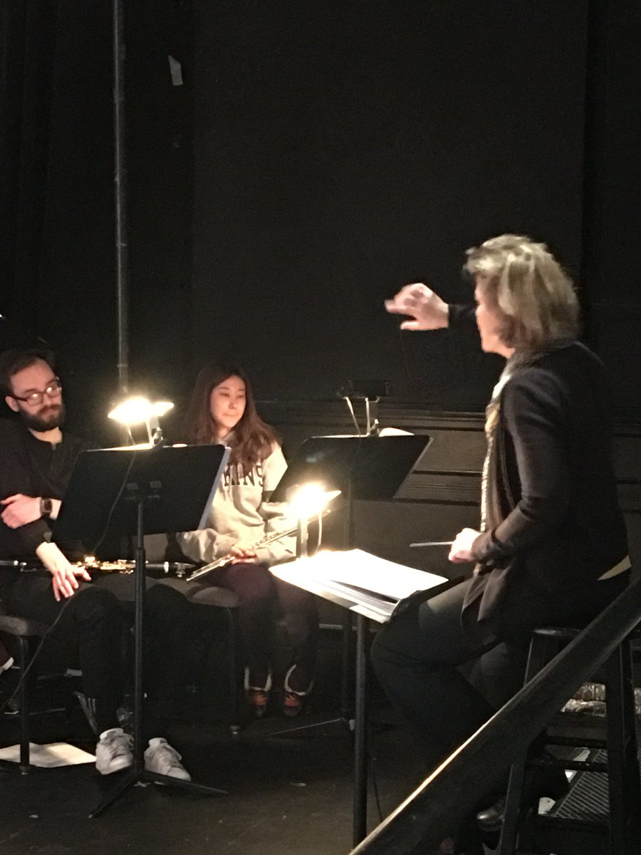 outcallsband's tweet photo. Sat in on rehearsal for @george_peabody opera’s production of Jake Heggie’s “Out of Darkness: Two Remain”. Incredible music conducted beautifully by Eileen Cornett. #operagasm https://t.co/h81NjFo2fU