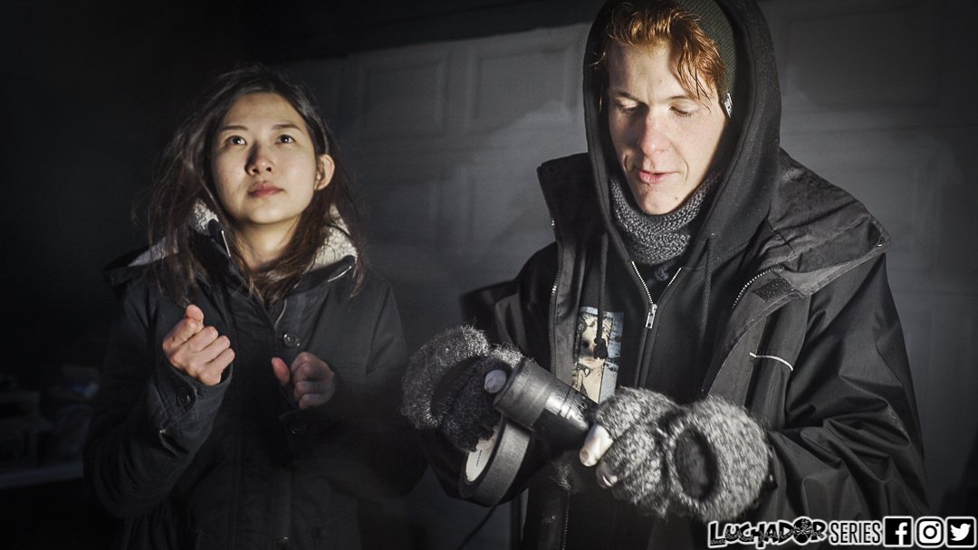 #ProductionDesigner and #ArtDirector Heipo Leung and Brayden Turenne putting the finishing touches on Abby's bear mace. What does she need bear mace for? You'll have to watch and find out 😈😈😈  #action #filmmakers #webseries #luchador