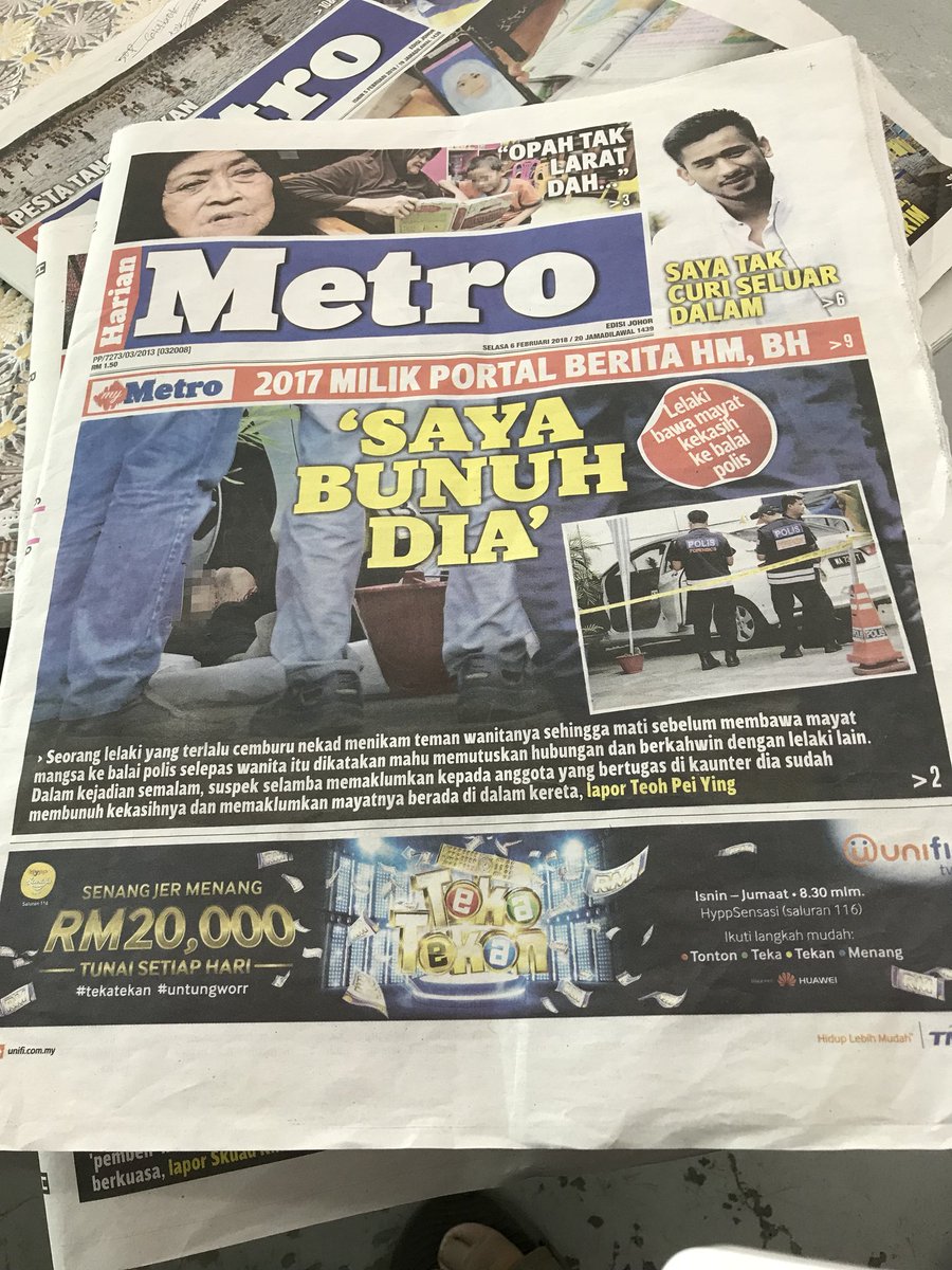 syahfeek's tweet photo. Sebab tu jangan suka suka nak mainkan perasaan orang, sia sia jek nyawa kau tamat kalau kena kat salah orang.. https://t.co/9Jz017mPxX