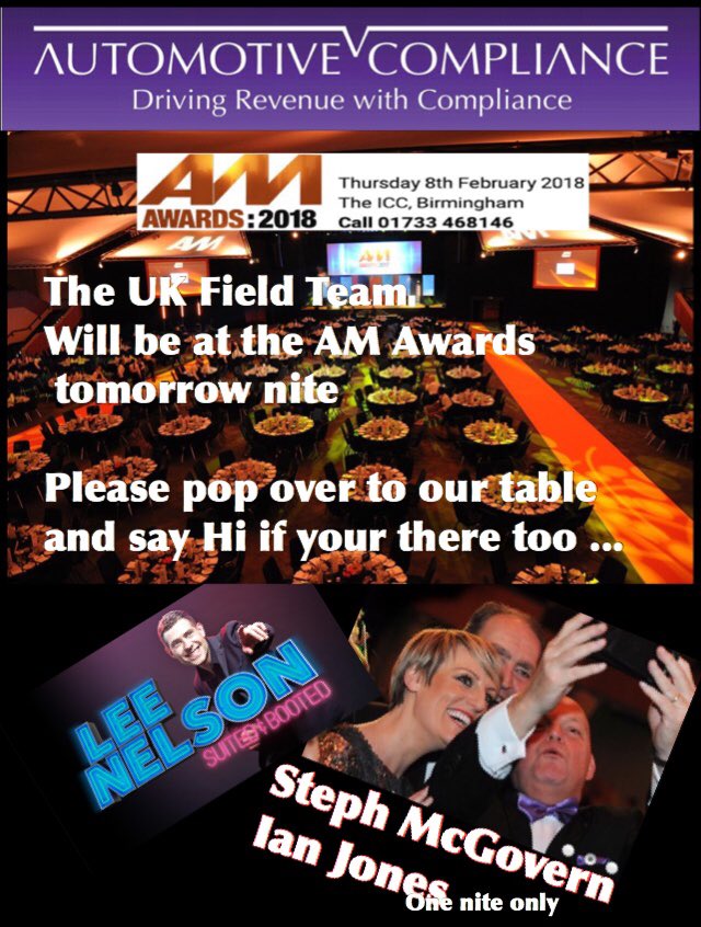 Auto Comp @ #AMAwards2018 
Let’s Catch up ! pls come over to ours &amp; say Hi!
 
If you don’t know us pls don’t be shy, pass any member of the team a business card and we will call you next week, when the fog clears ... 😂 <a href="/AMchatter/">Automotive Management</a> @stephbreakfast <a href="/RealLeeNelson/">RLN</a> <a href="/ICC_Birmingham/">The ICC Birmingham</a>
