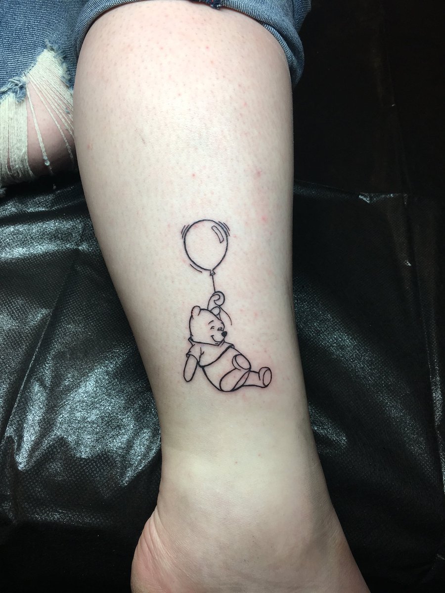 A blustery day  Piglet Winnie the Pooh floating on a balloon   rnerdtattoos
