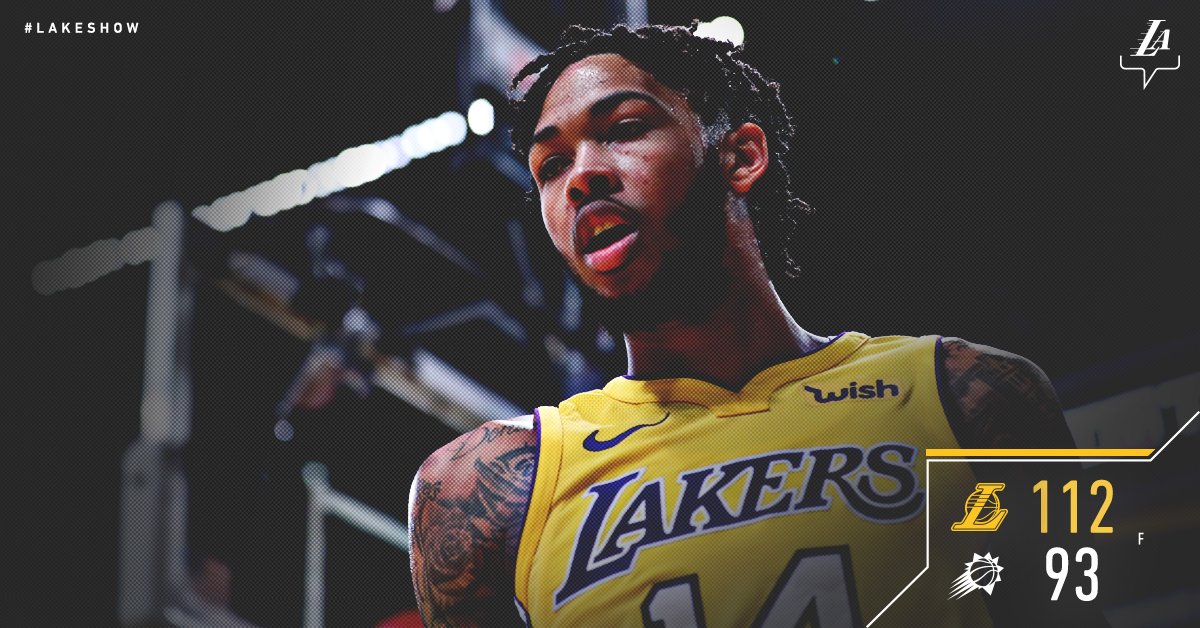 Lakers's tweet photo. This guy's special. 

@B_Ingram13 goes off for 26 points (9/12 FG), five assists and one ridiculous slam. https://t.co/SZ7iWPHHJG